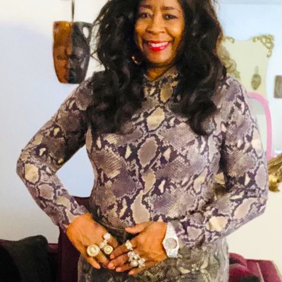 Woken piece snakeskin print top and pants duo